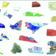 Fragments of candy wrappers.